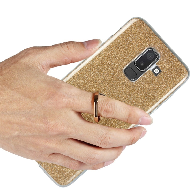 For Galaxy J8 (2018) Glittery Powder Shockproof TPU Protective Case with Ring Holder