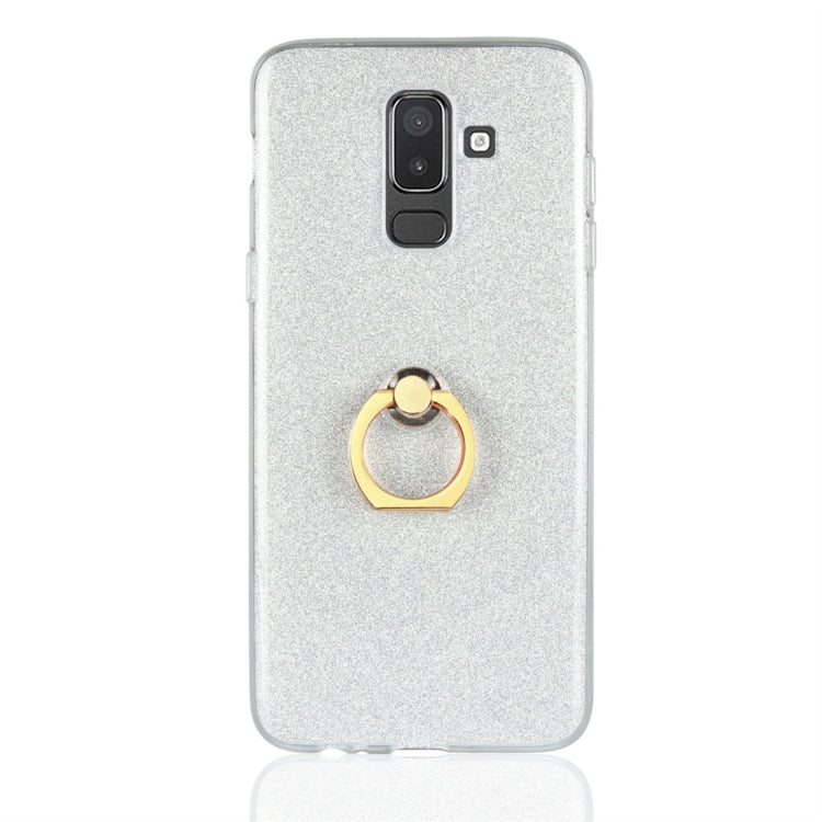 For Galaxy J8 (2018) Glittery Powder Shockproof TPU Protective Case with Ring Holder