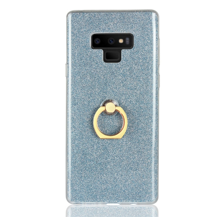For Galaxy Note 9 Glittery Powder Shockproof TPU Protective Case with Ring Holder