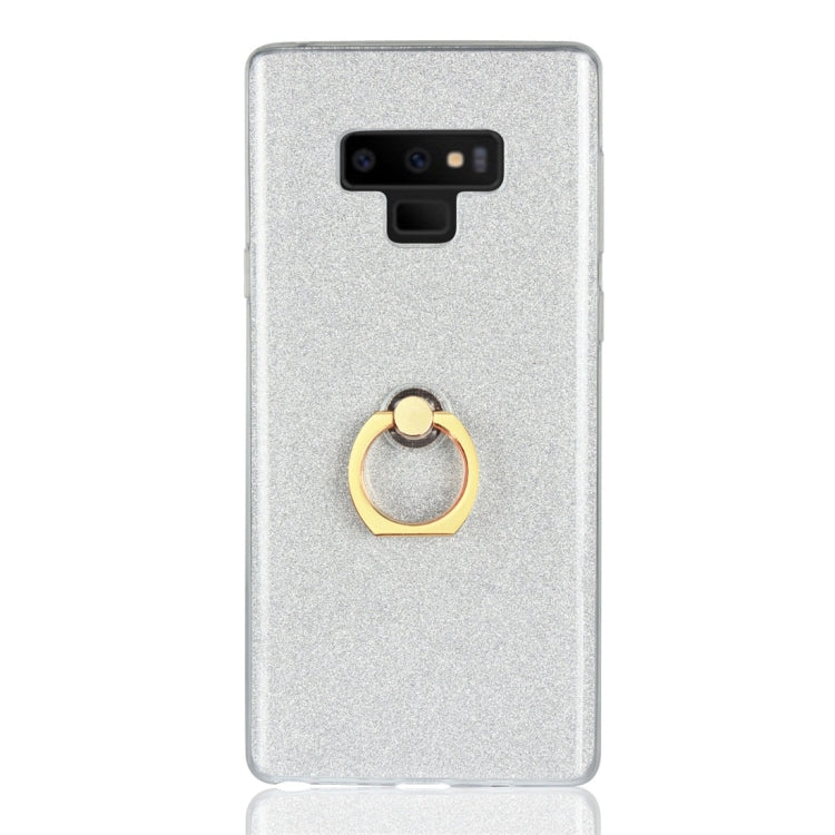 For Galaxy Note 9 Glittery Powder Shockproof TPU Protective Case with Ring Holder