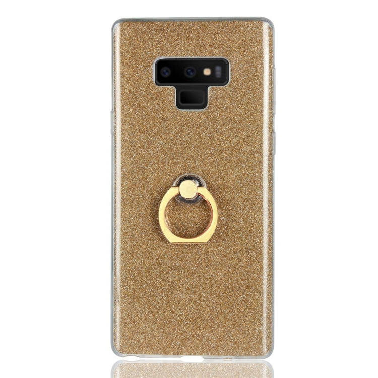 For Galaxy Note 9 Glittery Powder Shockproof TPU Protective Case with Ring Holder