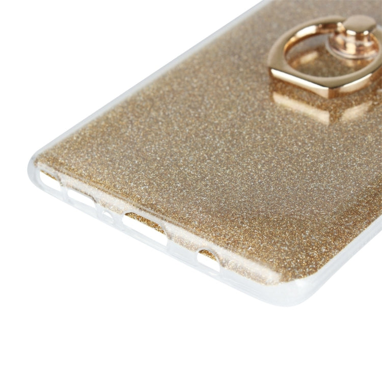 For Galaxy Note 9 Glittery Powder Shockproof TPU Protective Case with Ring Holder
