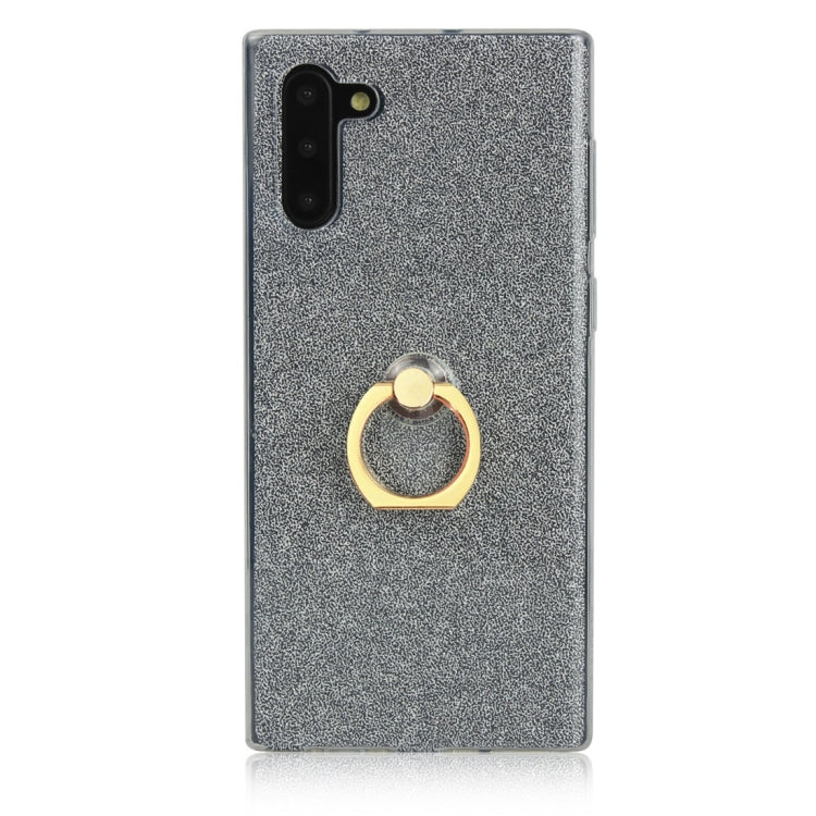 For Galaxy Note 10 Glittery Powder Shockproof TPU Protective Case with Ring Holder