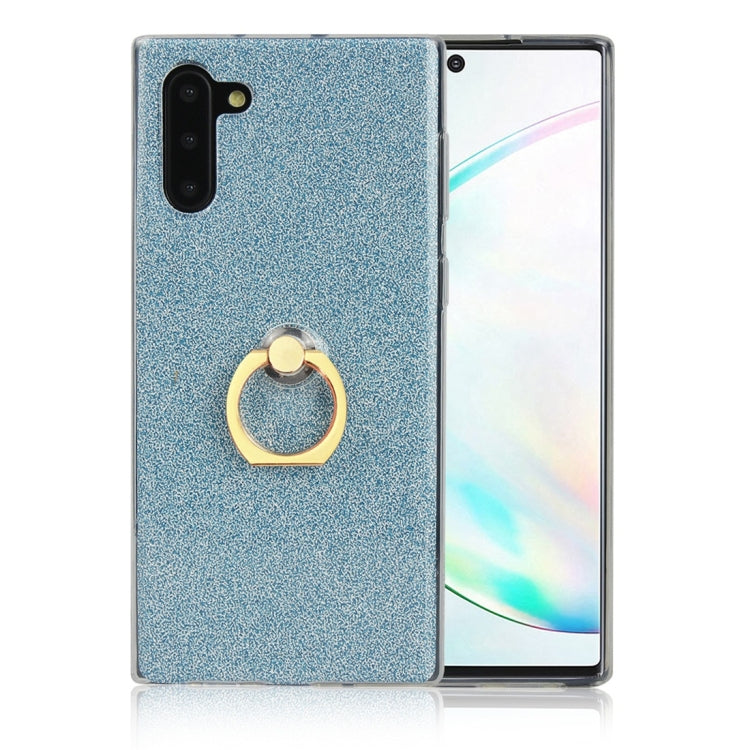 For Galaxy Note 10 Glittery Powder Shockproof TPU Protective Case with Ring Holder