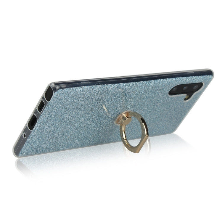 For Galaxy Note 10 Glittery Powder Shockproof TPU Protective Case with Ring Holder