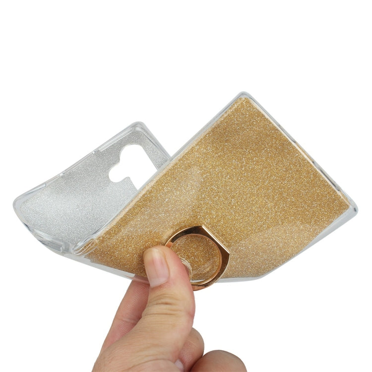 For Galaxy Note 10 Glittery Powder Shockproof TPU Protective Case with Ring Holder
