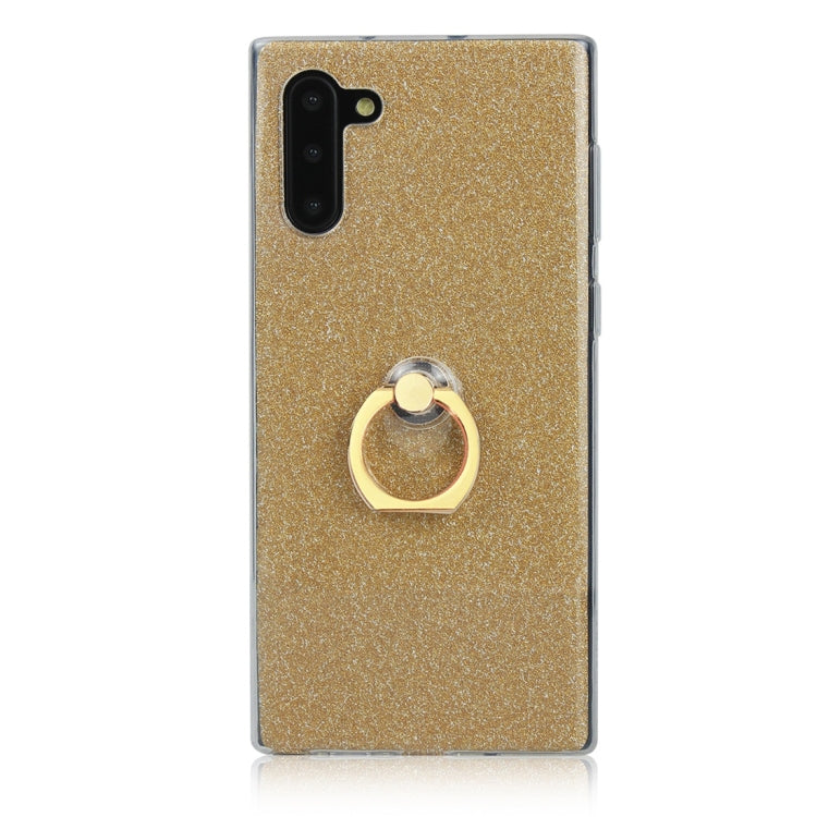 For Galaxy Note 10 Glittery Powder Shockproof TPU Protective Case with Ring Holder