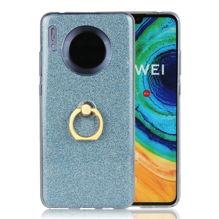 For Huawei Mate 30 Glittery Powder Shockproof TPU Protective Case with Ring Holder