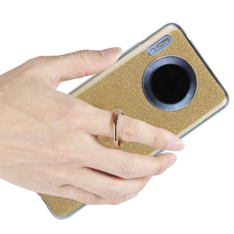 For Huawei Mate 30 Glittery Powder Shockproof TPU Protective Case with Ring Holder