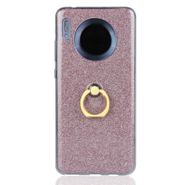 For Huawei Mate 30 Glittery Powder Shockproof TPU Protective Case with Ring Holder