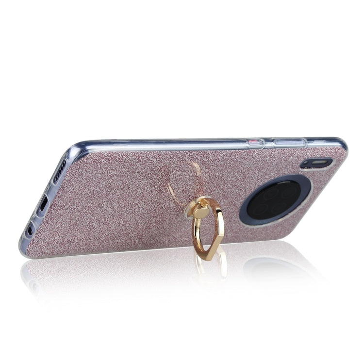 For Huawei Mate 30 Glittery Powder Shockproof TPU Protective Case with Ring Holder