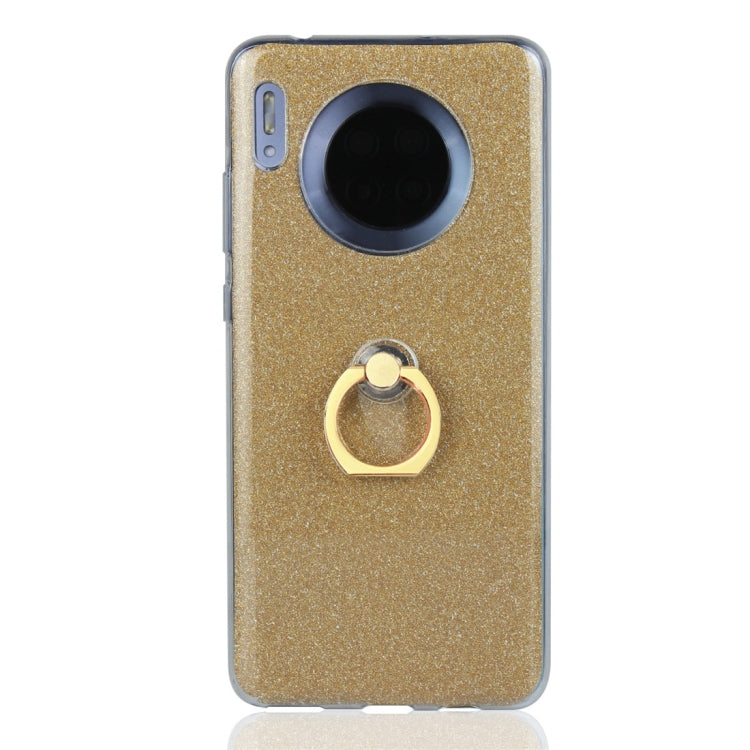 For Huawei Mate 30 Glittery Powder Shockproof TPU Protective Case with Ring Holder