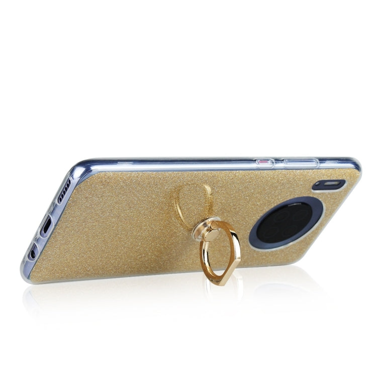 For Huawei Mate 30 Glittery Powder Shockproof TPU Protective Case with Ring Holder