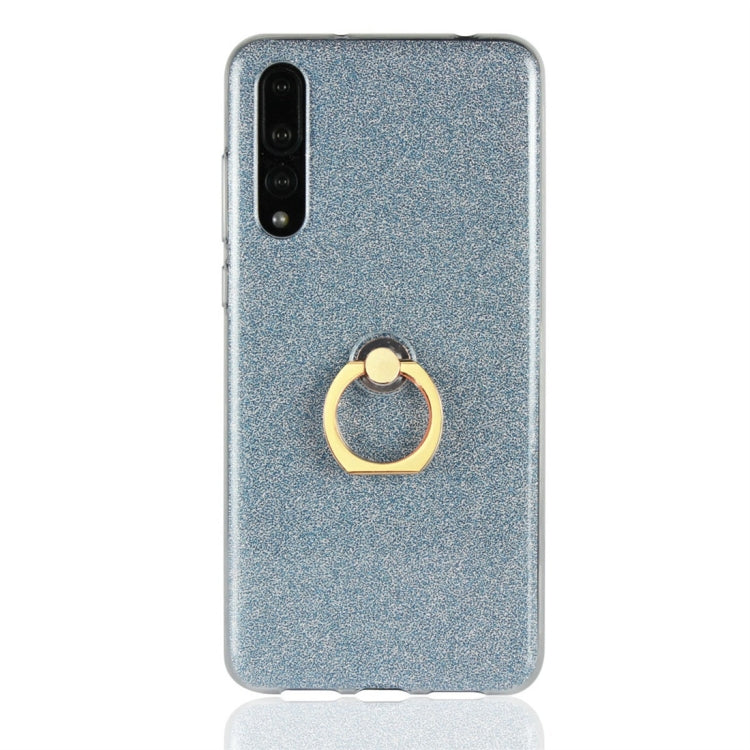 For Huawei P20 Pro Glittery Powder Shockproof TPU Protective Case with Ring Holder