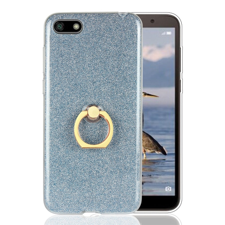 For Huawei Y5 (2018) Glittery Powder Shockproof TPU Protective Case with Ring Holder