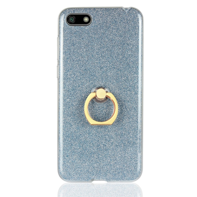 For Huawei Y5 (2018) Glittery Powder Shockproof TPU Protective Case with Ring Holder