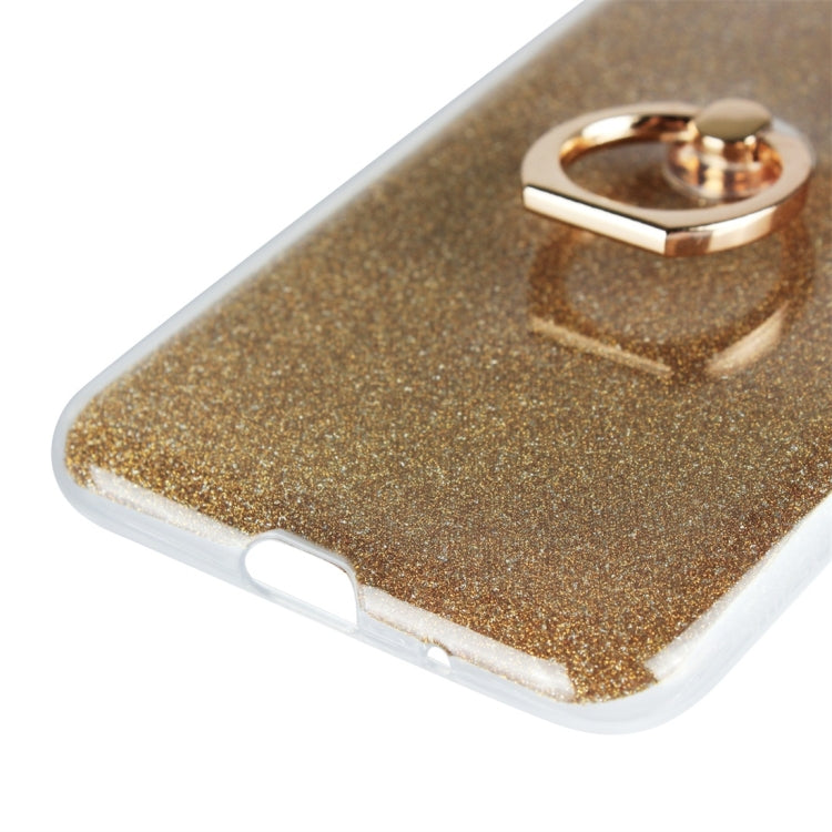 For Huawei Y5 (2018) Glittery Powder Shockproof TPU Protective Case with Ring Holder
