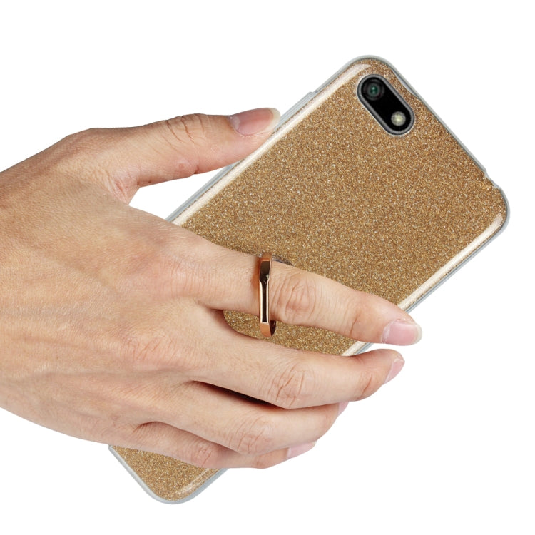 For Huawei Y5 (2018) Glittery Powder Shockproof TPU Protective Case with Ring Holder