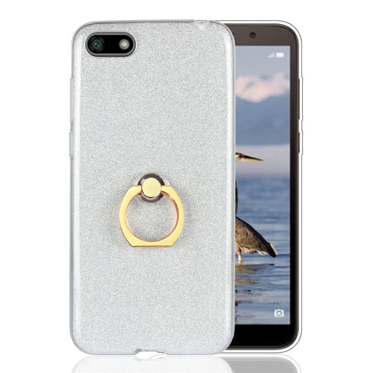 For Huawei Y5 (2018) Glittery Powder Shockproof TPU Protective Case with Ring Holder