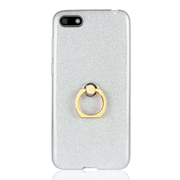 For Huawei Y5 (2018) Glittery Powder Shockproof TPU Protective Case with Ring Holder
