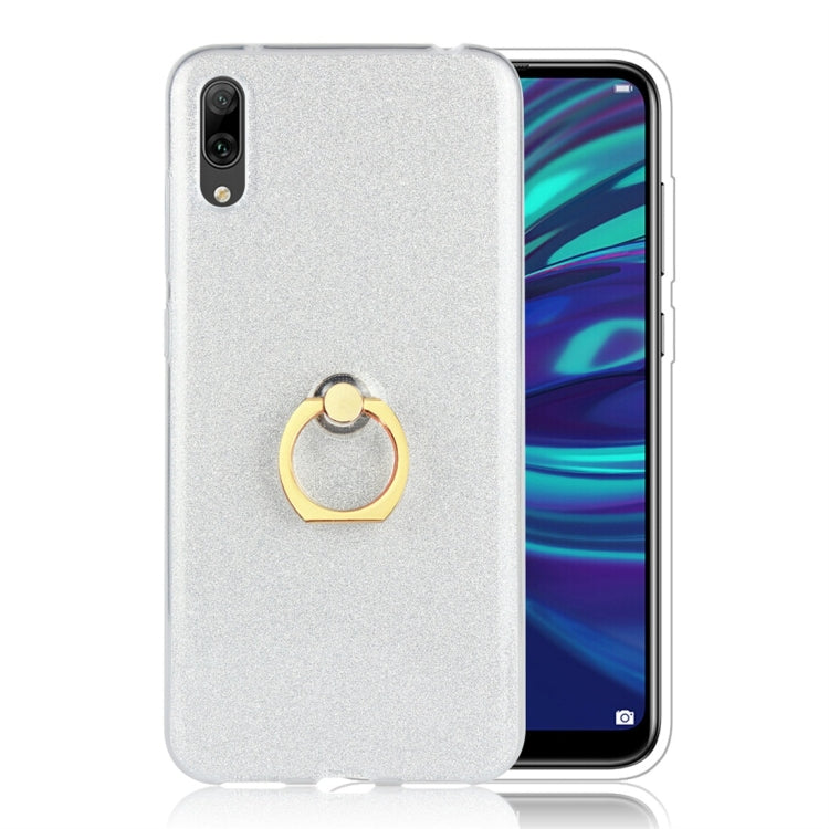 For Huawei Enjoy 9 Glittery Powder Shockproof TPU Protective Case with Ring Holder