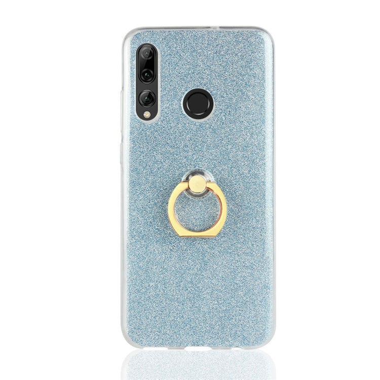 For Huawei Enjoy 9s Glittery Powder Shockproof TPU Protective Case with Ring Holder