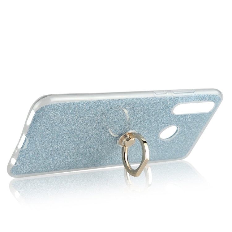 For Huawei Enjoy 9s Glittery Powder Shockproof TPU Protective Case with Ring Holder