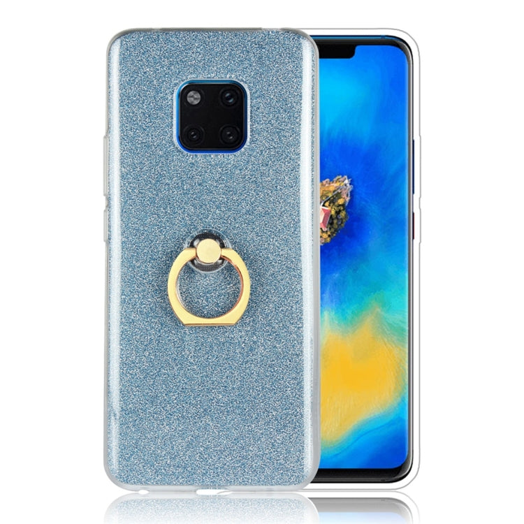 For Huawei Mate 20 Pro Glittery Powder Shockproof TPU Protective Case with Ring Holder