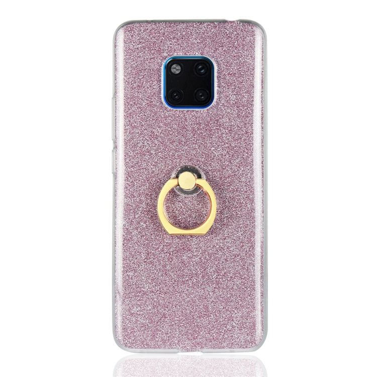 For Huawei Mate 20 Pro Glittery Powder Shockproof TPU Protective Case with Ring Holder