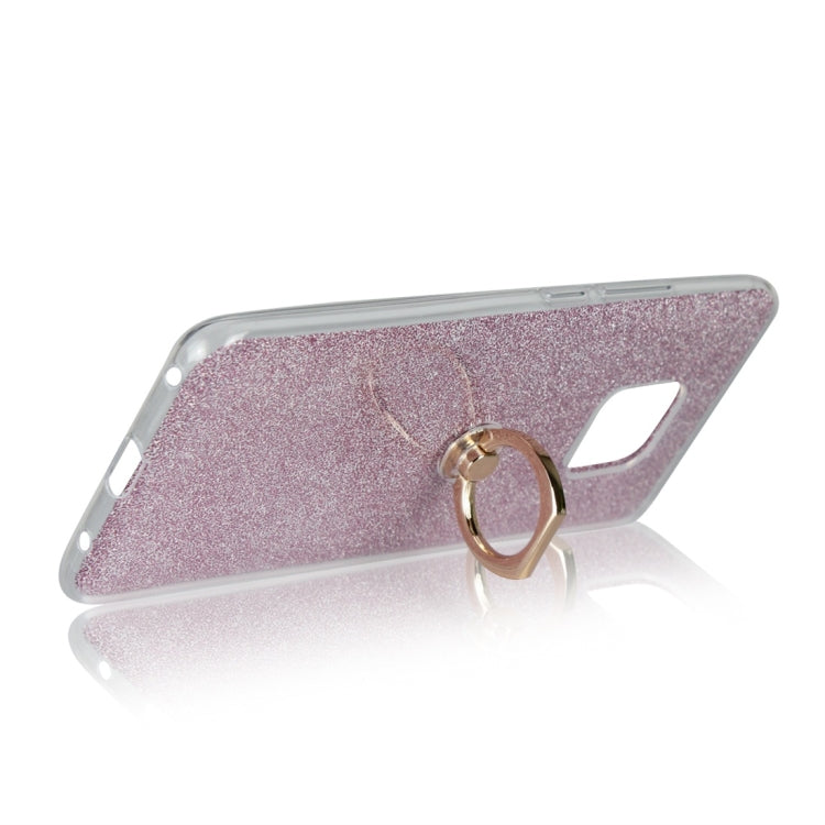 For Huawei Mate 20 Pro Glittery Powder Shockproof TPU Protective Case with Ring Holder