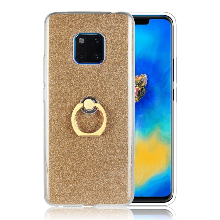 For Huawei Mate 20 Pro Glittery Powder Shockproof TPU Protective Case with Ring Holder
