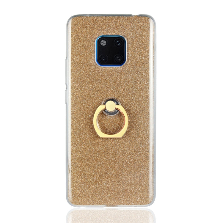 For Huawei Mate 20 Pro Glittery Powder Shockproof TPU Protective Case with Ring Holder