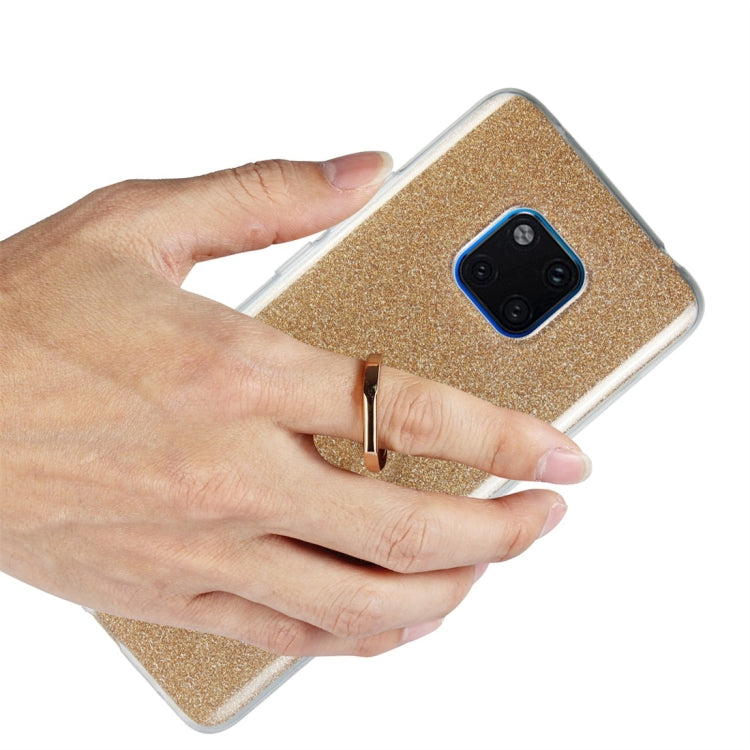 For Huawei Mate 20 Pro Glittery Powder Shockproof TPU Protective Case with Ring Holder