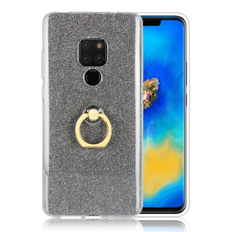 For Huawei Mate 20 Glittery Powder Shockproof TPU Protective Case with Ring Holder