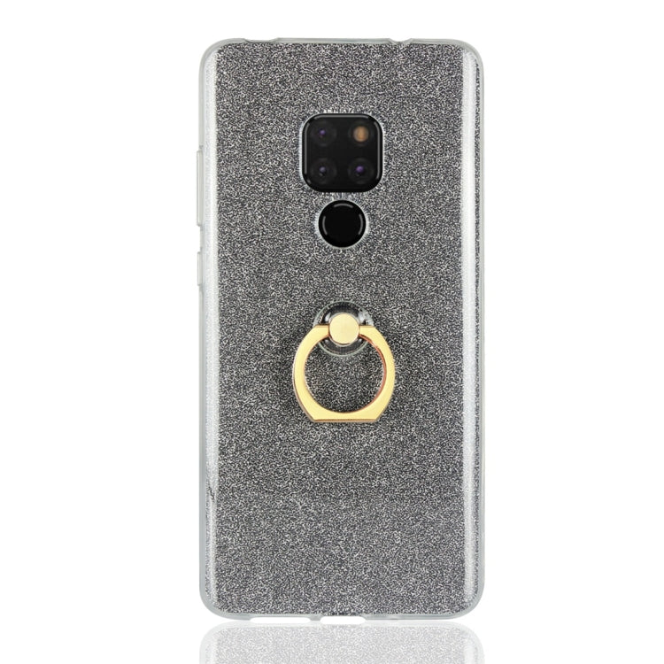For Huawei Mate 20 Glittery Powder Shockproof TPU Protective Case with Ring Holder