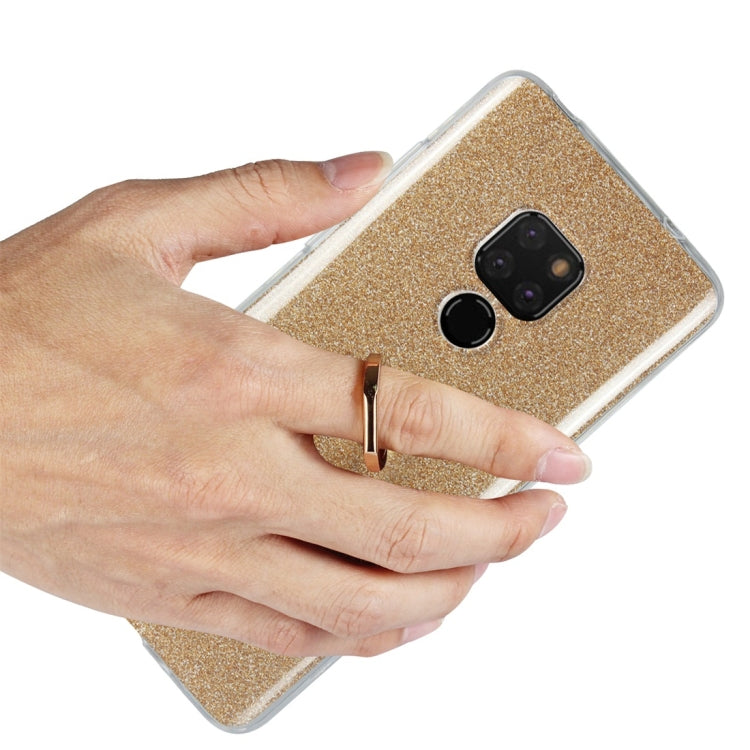 For Huawei Mate 20 Glittery Powder Shockproof TPU Protective Case with Ring Holder