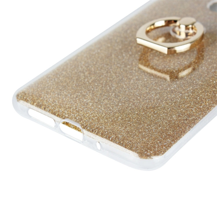 For Huawei Mate 20 Glittery Powder Shockproof TPU Protective Case with Ring Holder