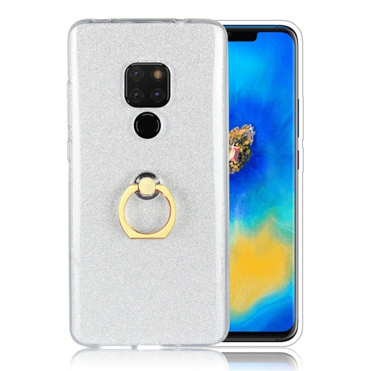For Huawei Mate 20 Glittery Powder Shockproof TPU Protective Case with Ring Holder