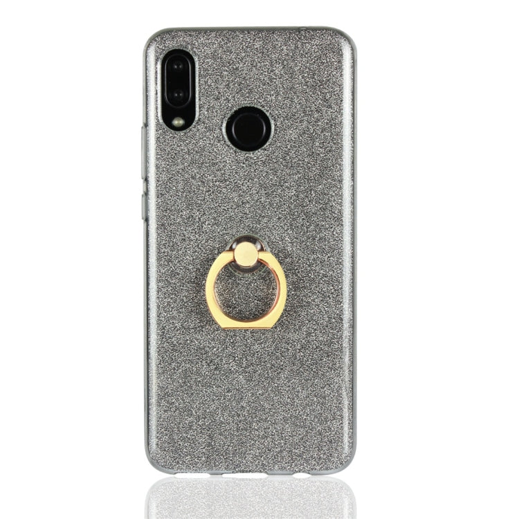 For Huawei nova 3 Glittery Powder Shockproof TPU Protective Case with Ring Holder