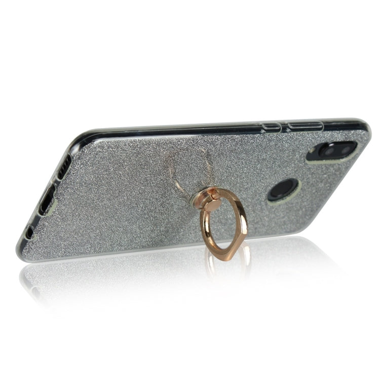 For Huawei nova 3 Glittery Powder Shockproof TPU Protective Case with Ring Holder