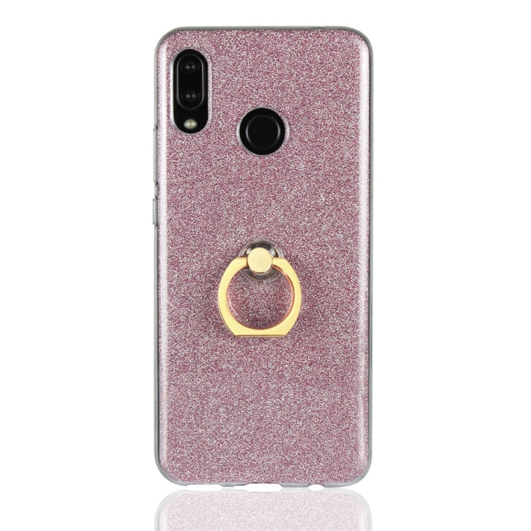 For Huawei nova 3 Glittery Powder Shockproof TPU Protective Case with Ring Holder