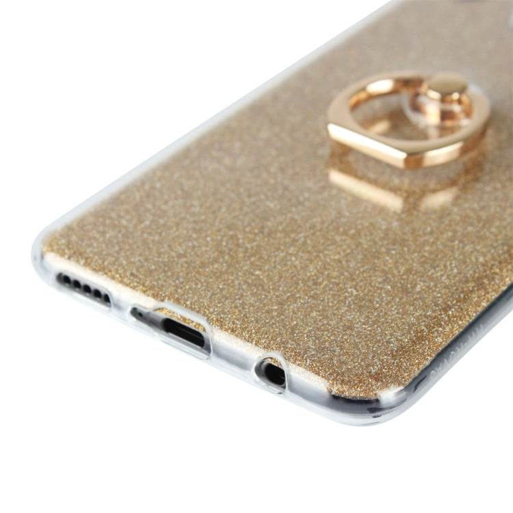 For Huawei nova 3 Glittery Powder Shockproof TPU Protective Case with Ring Holder