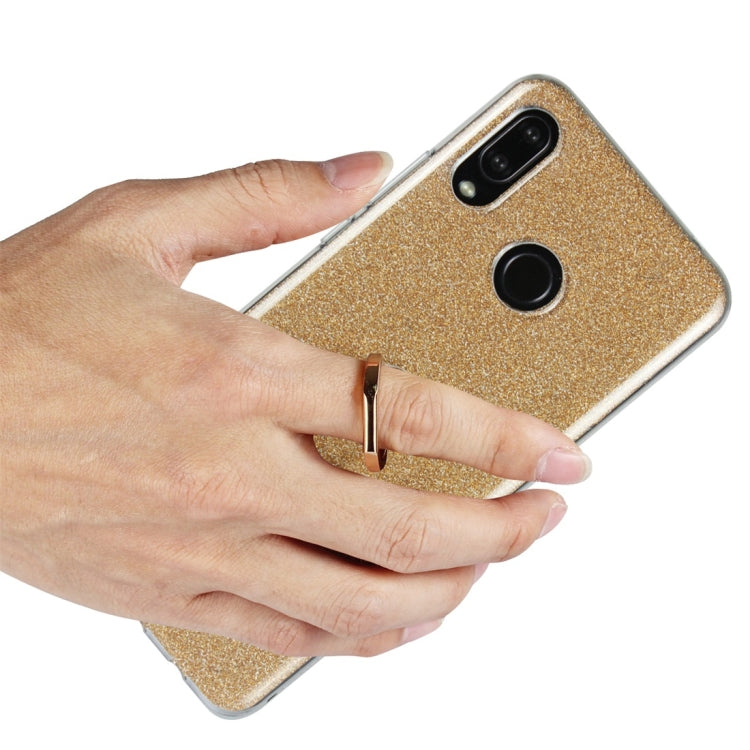 For Huawei nova 3 Glittery Powder Shockproof TPU Protective Case with Ring Holder
