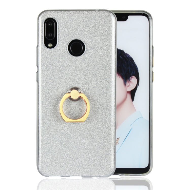 For Huawei nova 3 Glittery Powder Shockproof TPU Protective Case with Ring Holder