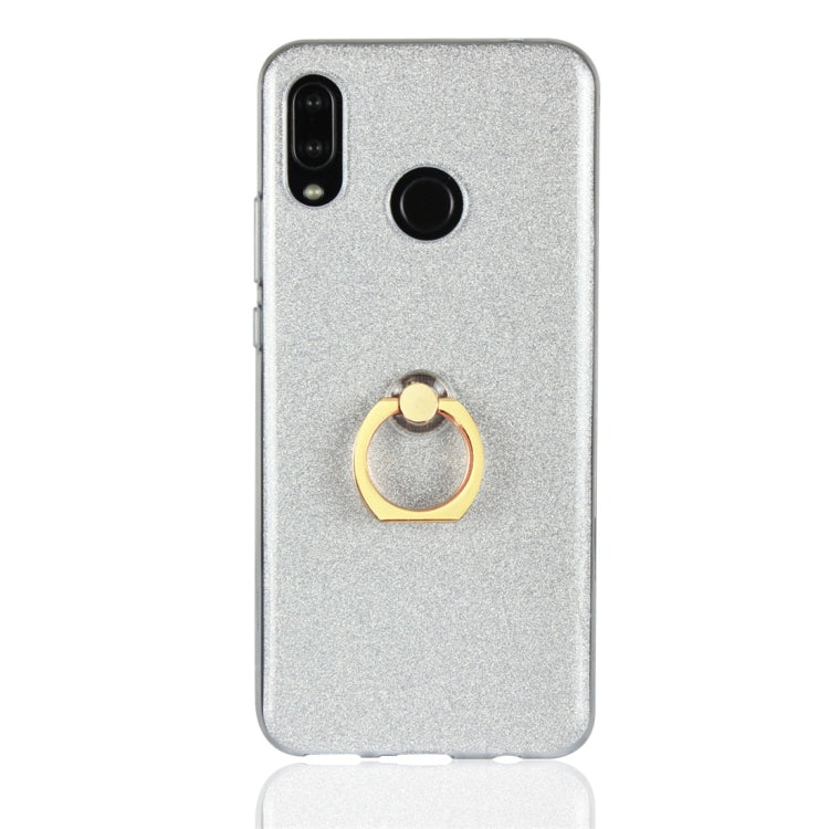 For Huawei nova 3 Glittery Powder Shockproof TPU Protective Case with Ring Holder