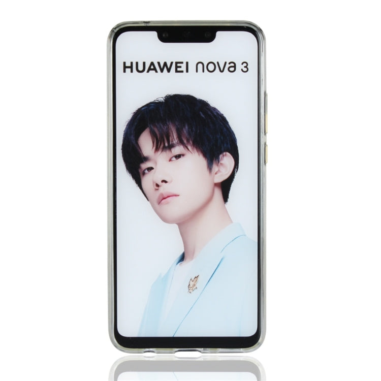 For Huawei nova 3 Glittery Powder Shockproof TPU Protective Case with Ring Holder