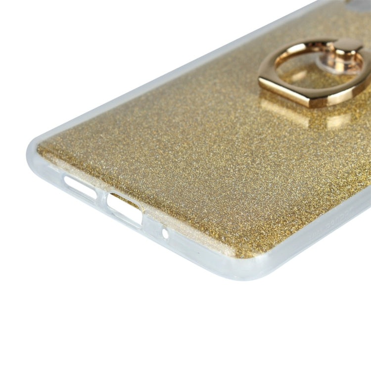 For Huawei P30 Pro Glittery Powder Shockproof TPU Protective Case with Ring Holder