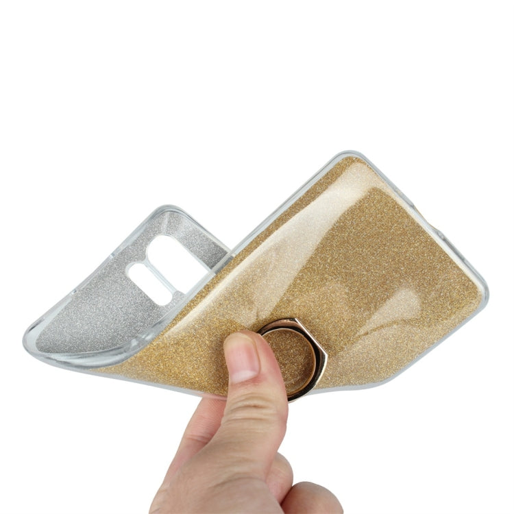 For Huawei P30 Pro Glittery Powder Shockproof TPU Protective Case with Ring Holder