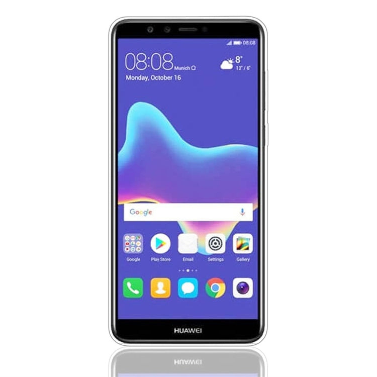 For Huawei Y9 (2018) Glittery Powder Shockproof TPU Protective Case with Ring Holder