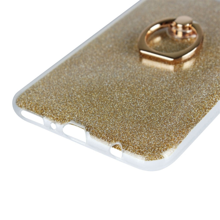 For Huawei Y9 (2018) Glittery Powder Shockproof TPU Protective Case with Ring Holder